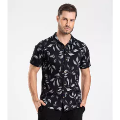 Camisa em Meia Malha Masculina Diametro Preto