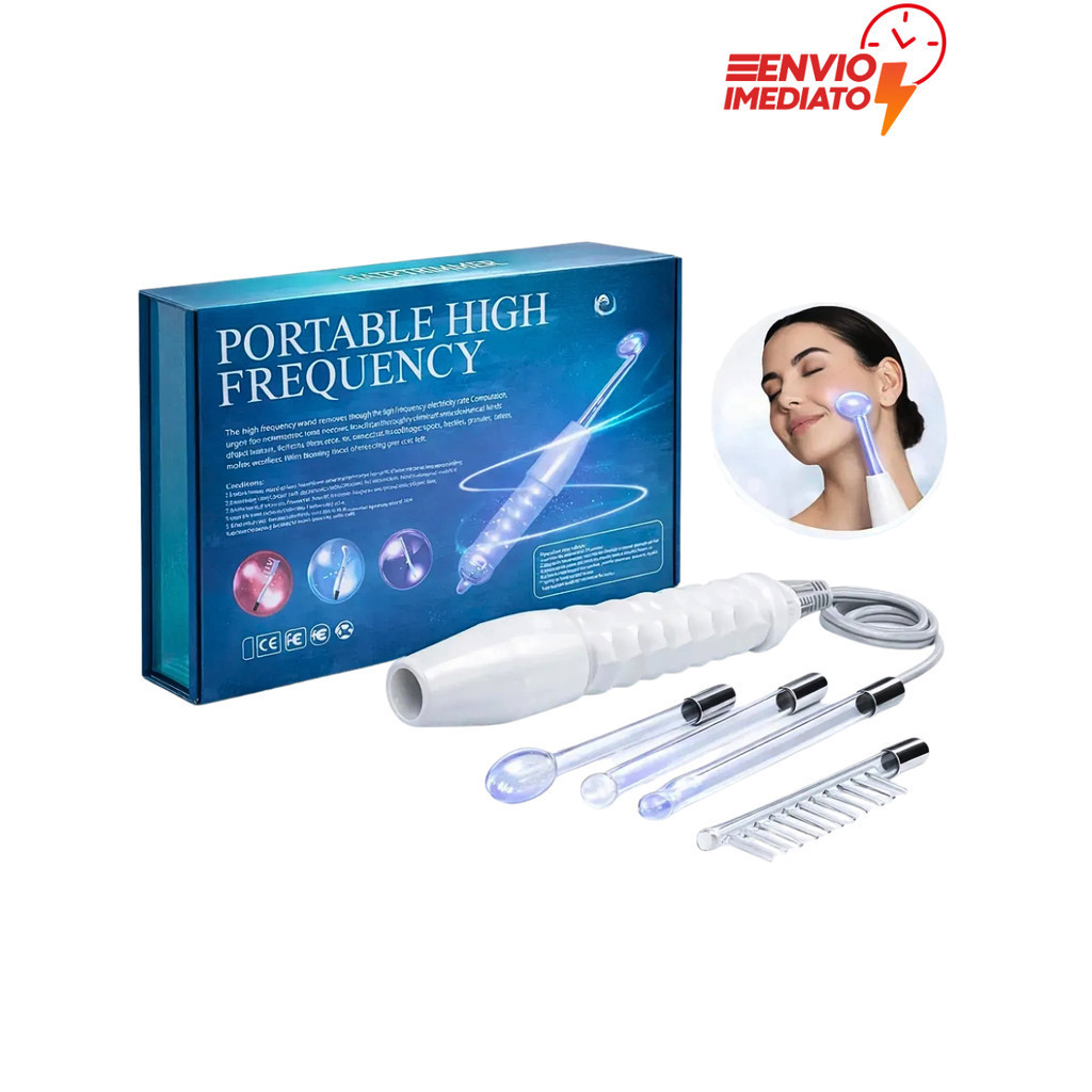 Aparelho Estética Alta Frequência Portátil Limpeza Facial Completa