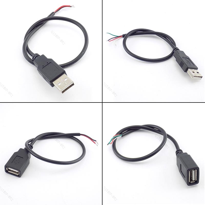 5 Pçs/Lote 2pin/4Pin USB 2.0 Cabo De Alimentação Fêmea Macho Fio Jack Extensão Carregamento Conector 5V 30cm BR15B2