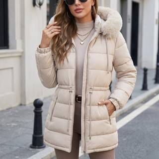 Jaqueta Bobojaco Feminina Casaco Puffer Forrada Pelinhos Por Dentro Inverno Capuz