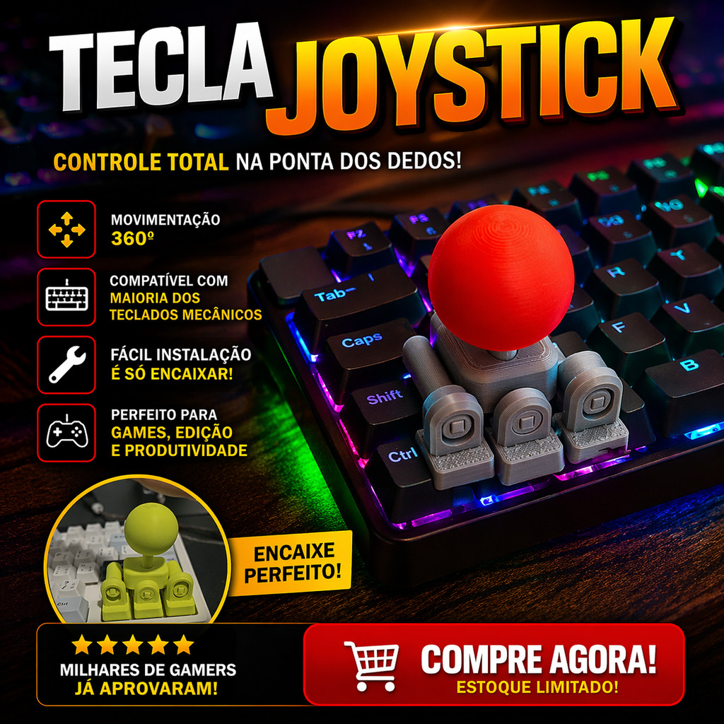 Tecla Joystick Keycap para Teclado Mecânico Gamer Compatível com Switch MX
