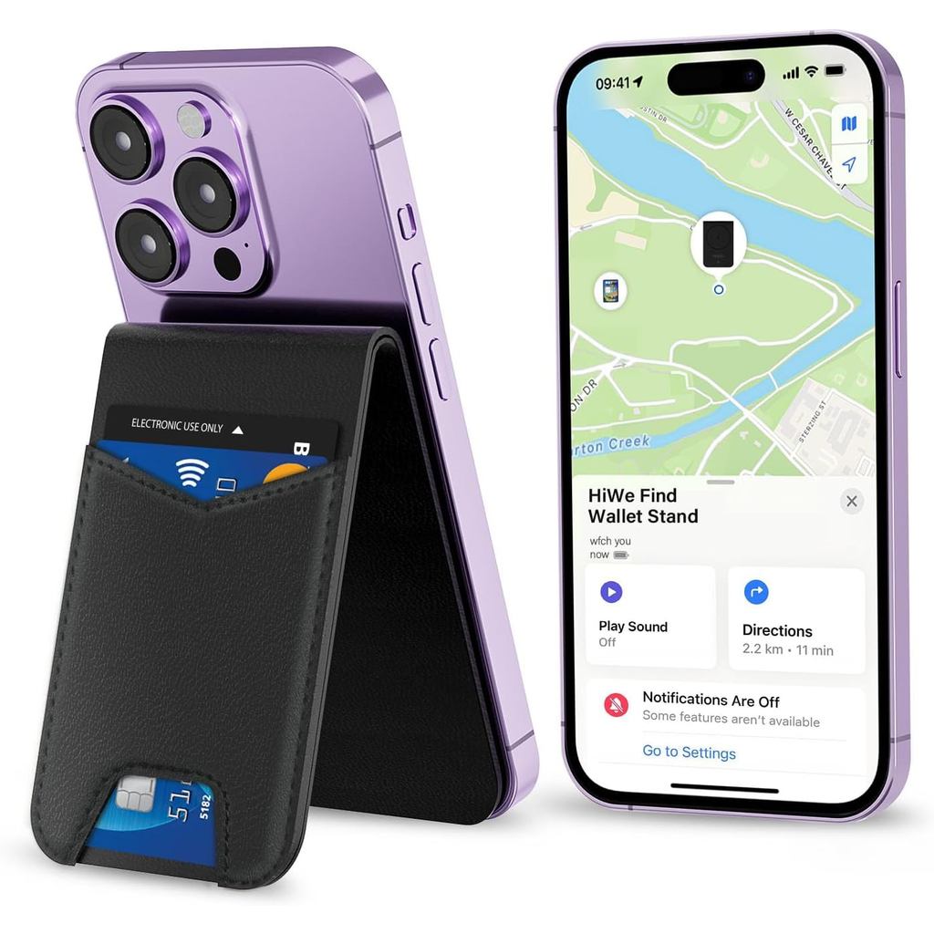 Carteira Magnética para iPhone, Carteira Magsafe Compatível com Apple Find My, R