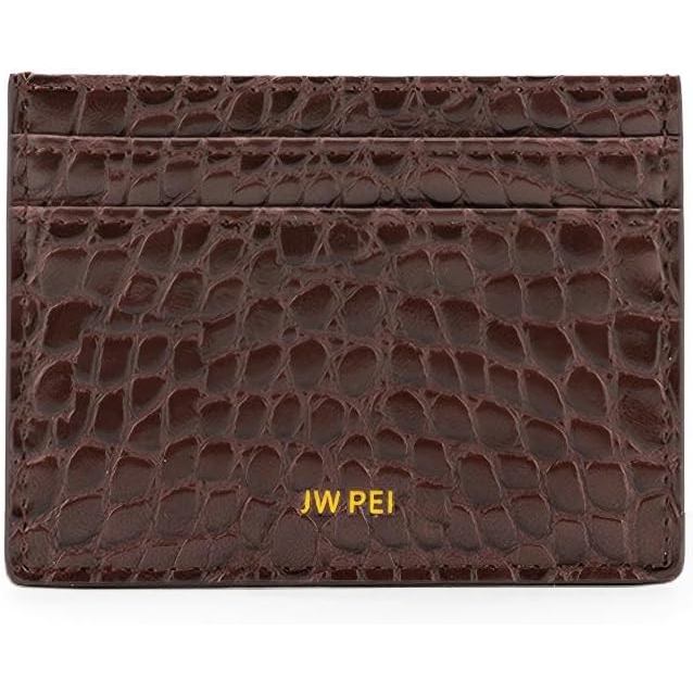 JW PEI Porta-Cartões - Marrom Croc