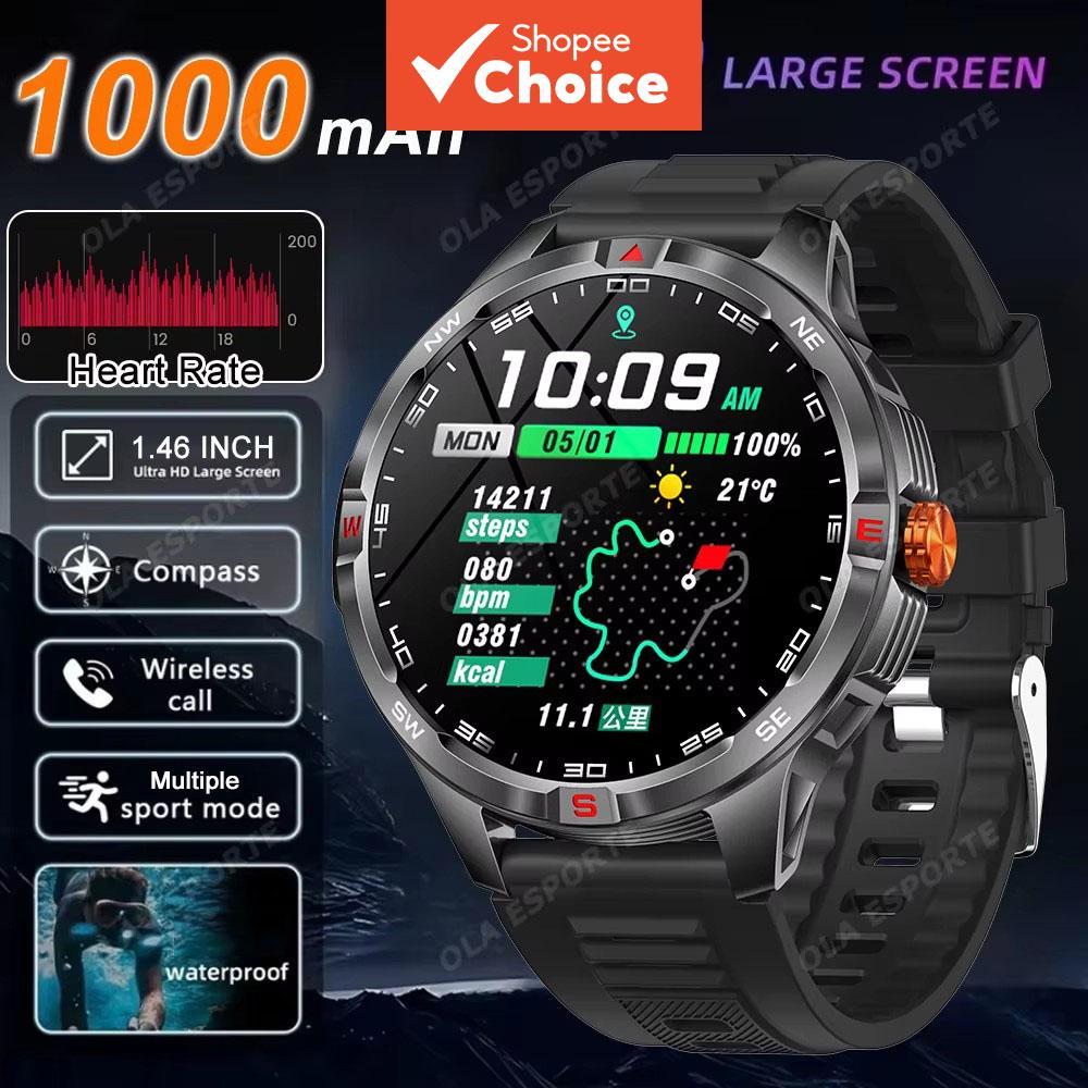 Homens Relógio Inteligente Bluetooth Chamada Freqüência Cardíaca Monitoramento Do Sono Smartwatch Bússola Vários Modos E