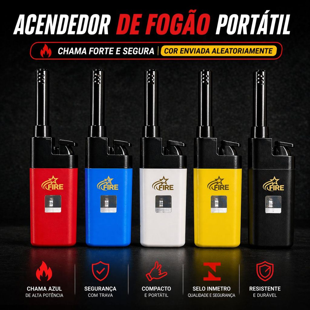 Mini maçarico culinário seguro acendedor de  fogão churrasqueira portátil sem gás.