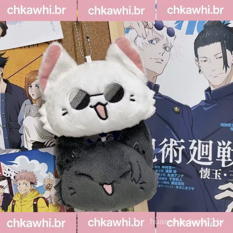 Squeak Jujutsu Kaisen Gojo Satoru Brinquedos De Pelúcia Chaveiro Gato Boneca Animação Periférica Mochila Pingente Decora