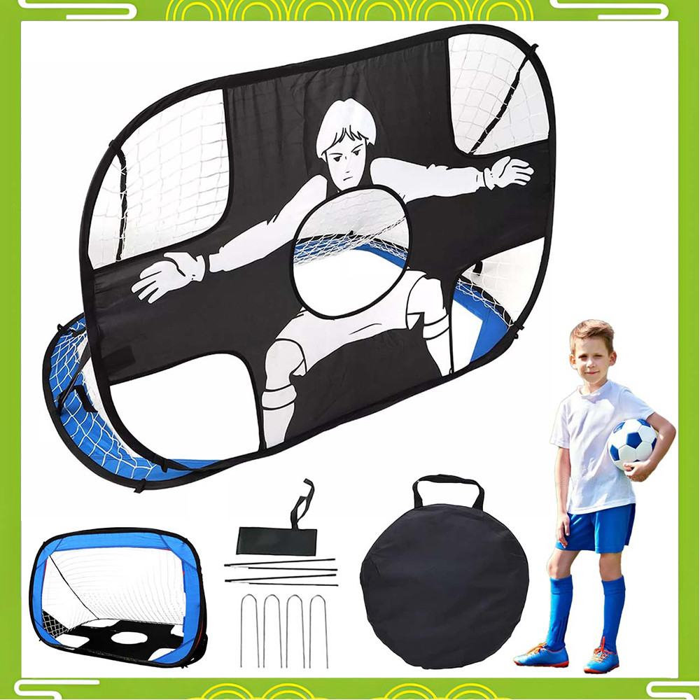 Gol de treinamento de futebol azul preto 120 cm conjunto de metas externas portáteis para casa