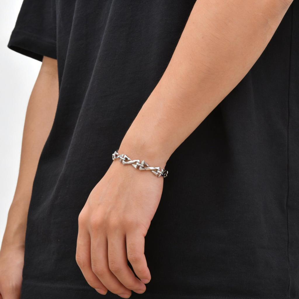 Pulseira De Espinho Geométrico De Aço Inoxidável Vnox Para Homens, Cor, Antialérgica E Sem Desbotamento · foto 2