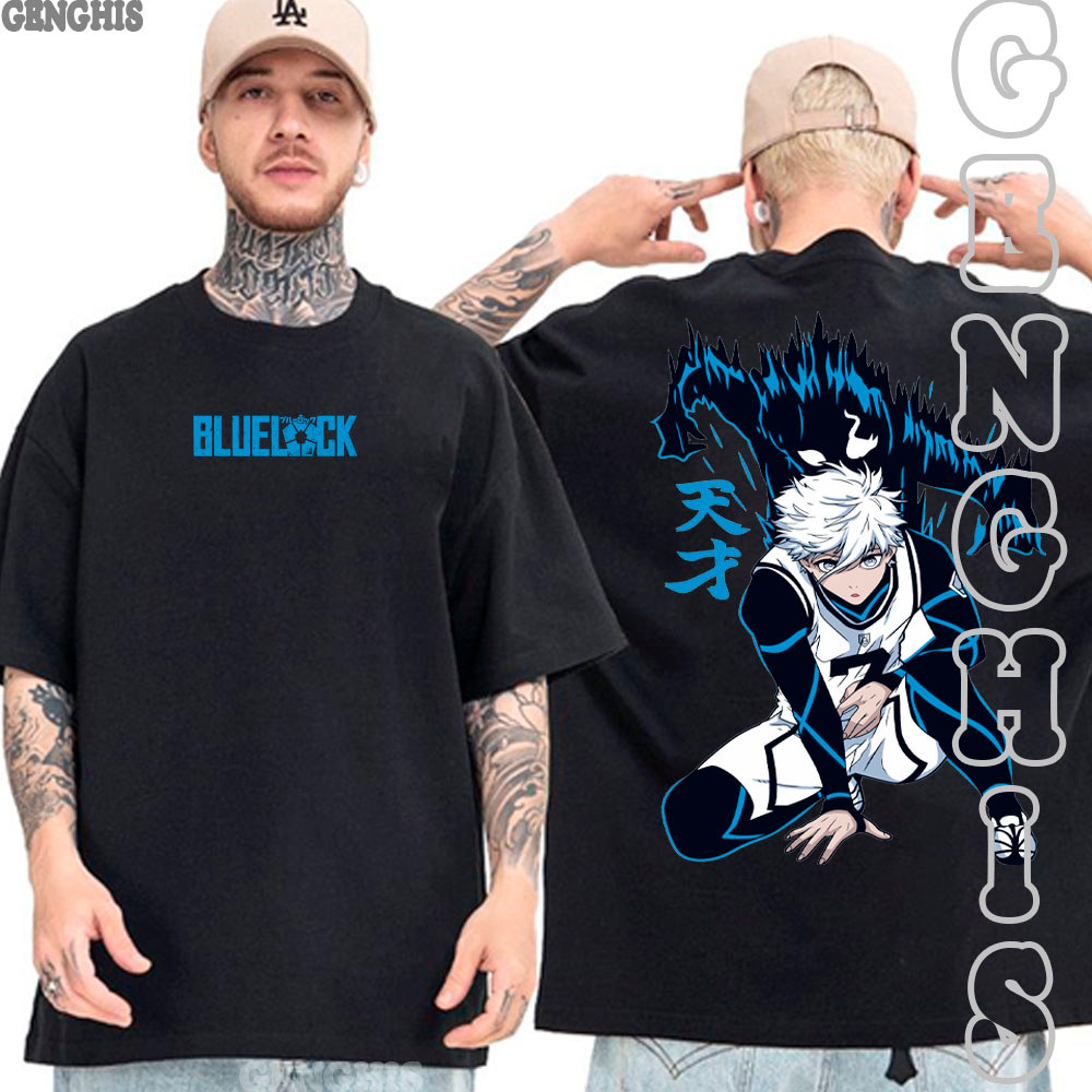 Camiseta Blue Lock Seishirō Nagi Anime Futebol Camisa Basica e Oversized Algodão
