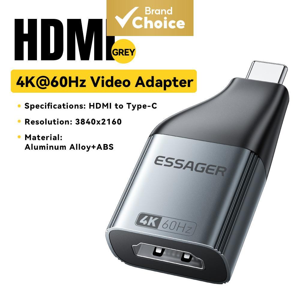 Adaptador Essager USB Tipo-C para HDMI DP VGA Mini DP, Conversor de Transmissão de Vídeo HD 8K/4K para PC, Laptop,
