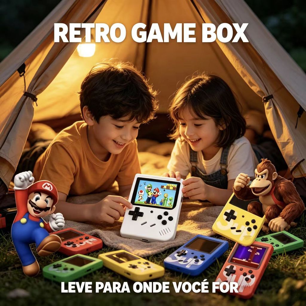 🔥 Console Retrô Sup 400 Jogos Clássicos, Game Portátil Compacto, presente especial e ideal para aniversário infantil