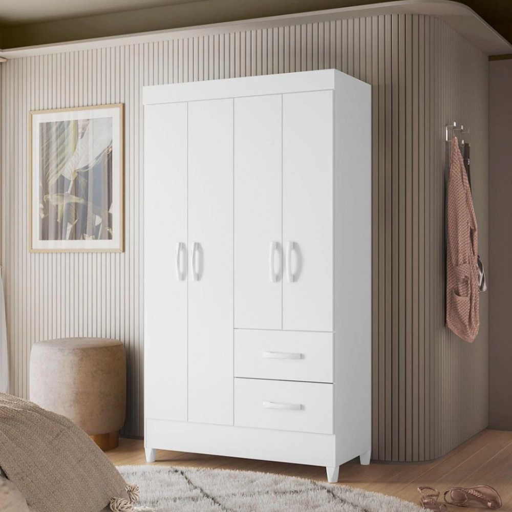 Guarda-Roupa Mobi com 4 Portas e 2 Gavetas Palumveis