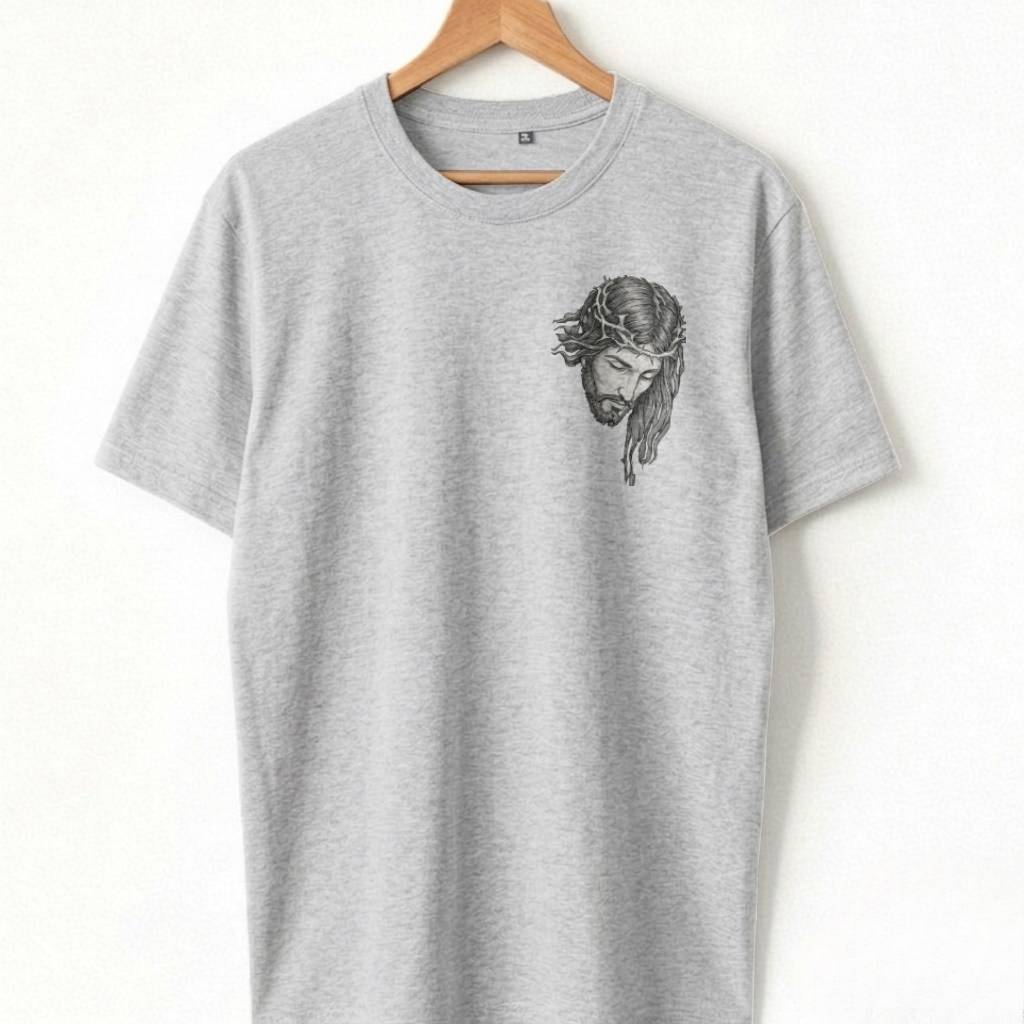 Camiseta Cristã Masculina Jesus Religioso T-shirt Oversized Algodão 100% Básica Estiloso