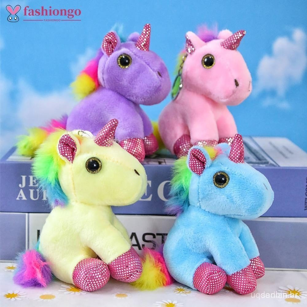 FASHIONGO Bonito Dos Desenhos Animados Unicórnio Brinquedos De Pelúcia Doce Cor Cavalo Bolsa Pingente Crianças Meninas B