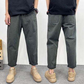 Calças casuais de verão masculinas macacão fino calças de perna larga High-End Wear rufião bonito Harem calças masculina