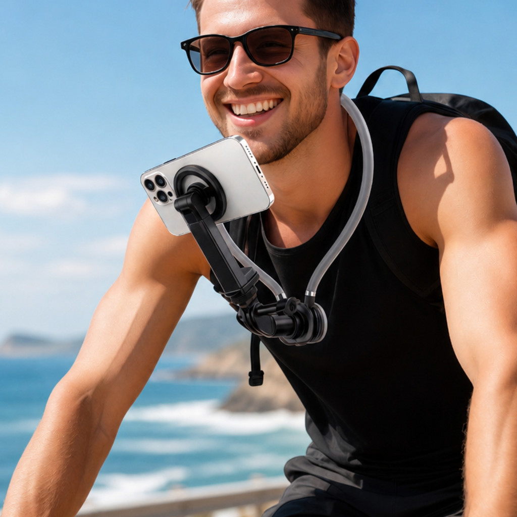 Suporte de Pescoço para Celular Flexível 360 Graus Gravação Vídeos Viagem Universal OR-PL34