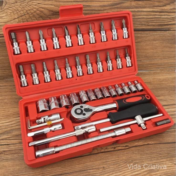 46/92 Pcs Caixa De Ferramentas Vermelho,Ferramentas DoméSticas Essenciais,SoluçõEs Completas Para ManutençãO.