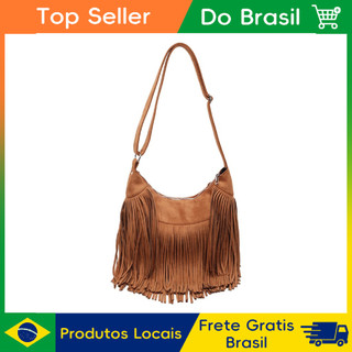 CHENXIAOHONG Bolsa de Ombro Feminina em Camurça – Estilo Vintage, Crossbody com Pendão, Tendência da Moda, Compras