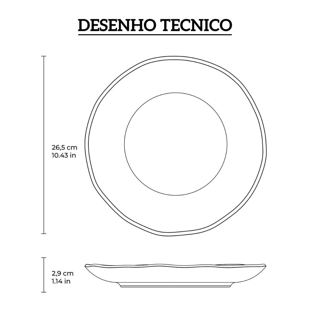 Prato Raso Orgânico Shimeji 26,5Cm Porto Brasil — imagem 2 de 2
