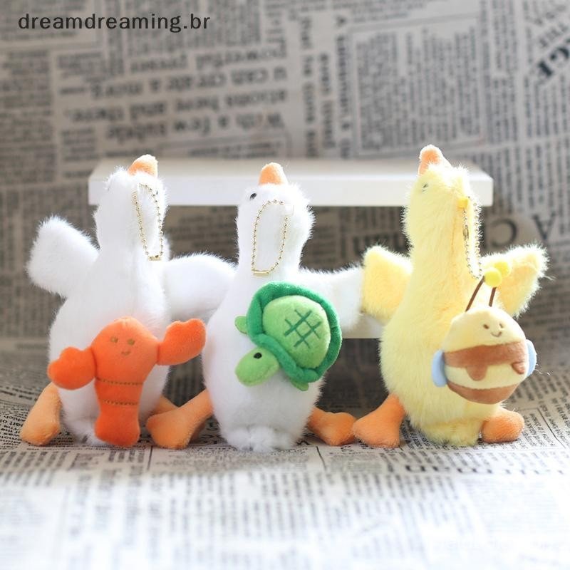D-Toy Bonito Pato Chaveiro De Pelúcia Dos Desenhos Animados Pode Puxar Lagostim Tartarugas Abelhas Boneca Bolsa De Carro