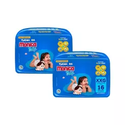 Kit 2 Fraldas Turma da Mônica Baby Jumbo XXG com 16un cada