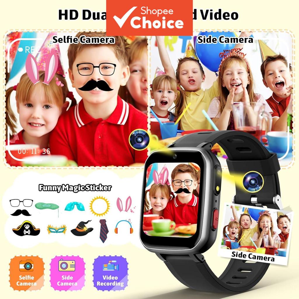 Sprise Kids Smart Watch H9 HD Câmera Dupla 26 Jogos De Quebra-Cabeça Controle Parental Música Relógio De Vídeo Para Estu