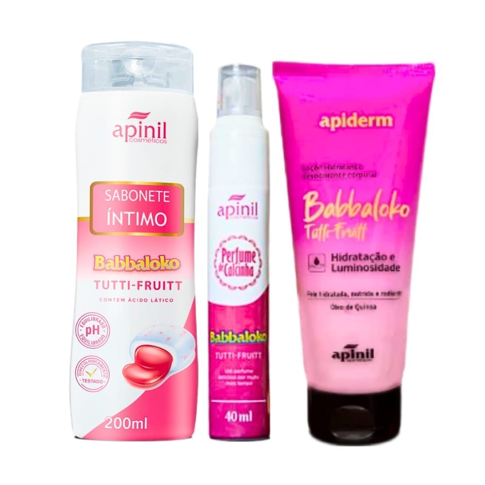 Kit Erótico Feminino Sabonete Íntimo + Creme Corporal + Perfume Calcinha Tutti-Frutti