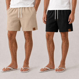 Kit 2 Shorts Linho Premium Casual Verão Moda 2026 Mauricinho