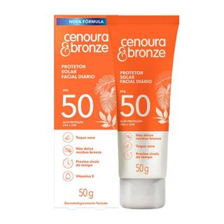 Protetor Solar Facial Diário Cenoura & Bronze FPS50 50g em Oferta na Shopee