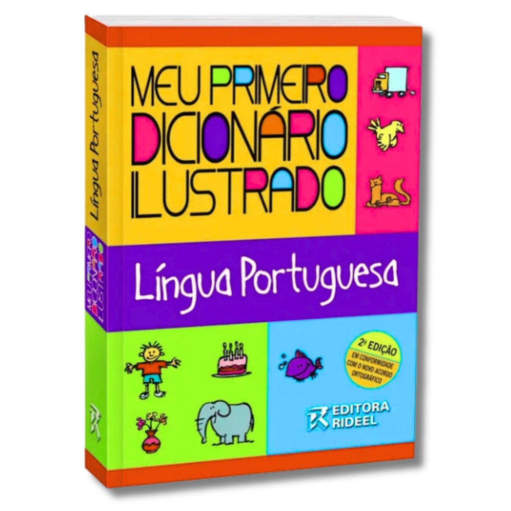 Meu Primeiro Dicionário Português Ilustrado e Colorido - Língua Portuguesa Letras Grandes em Oferta na Shopee