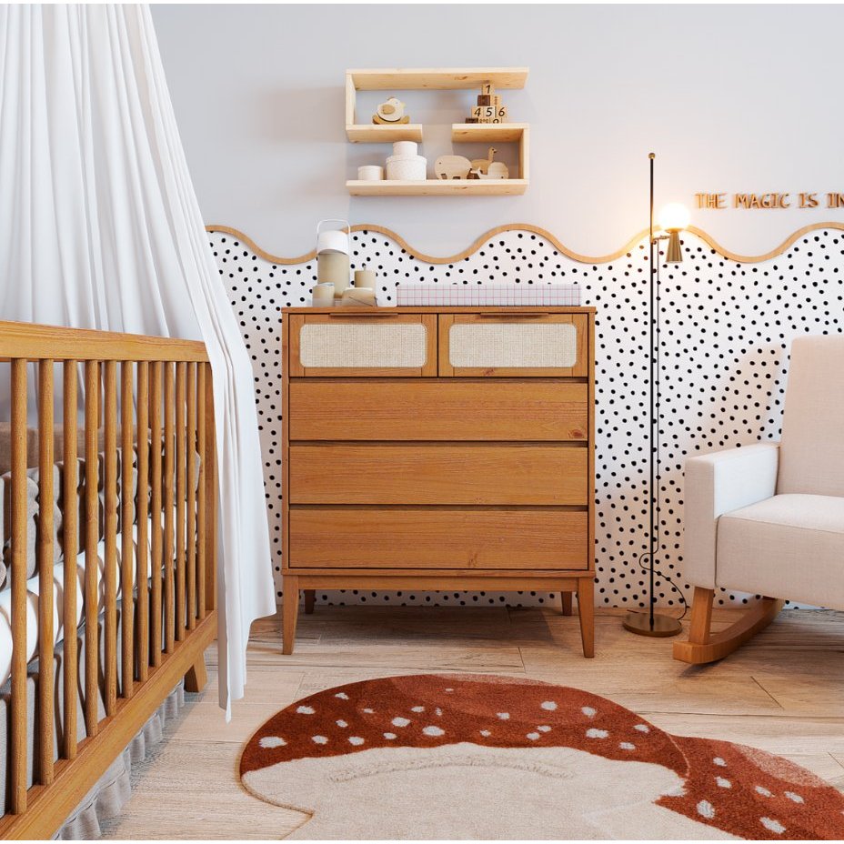 Cômoda 5 Gavetas Madeira Maciça Viena Mel em Oferta na Shopee