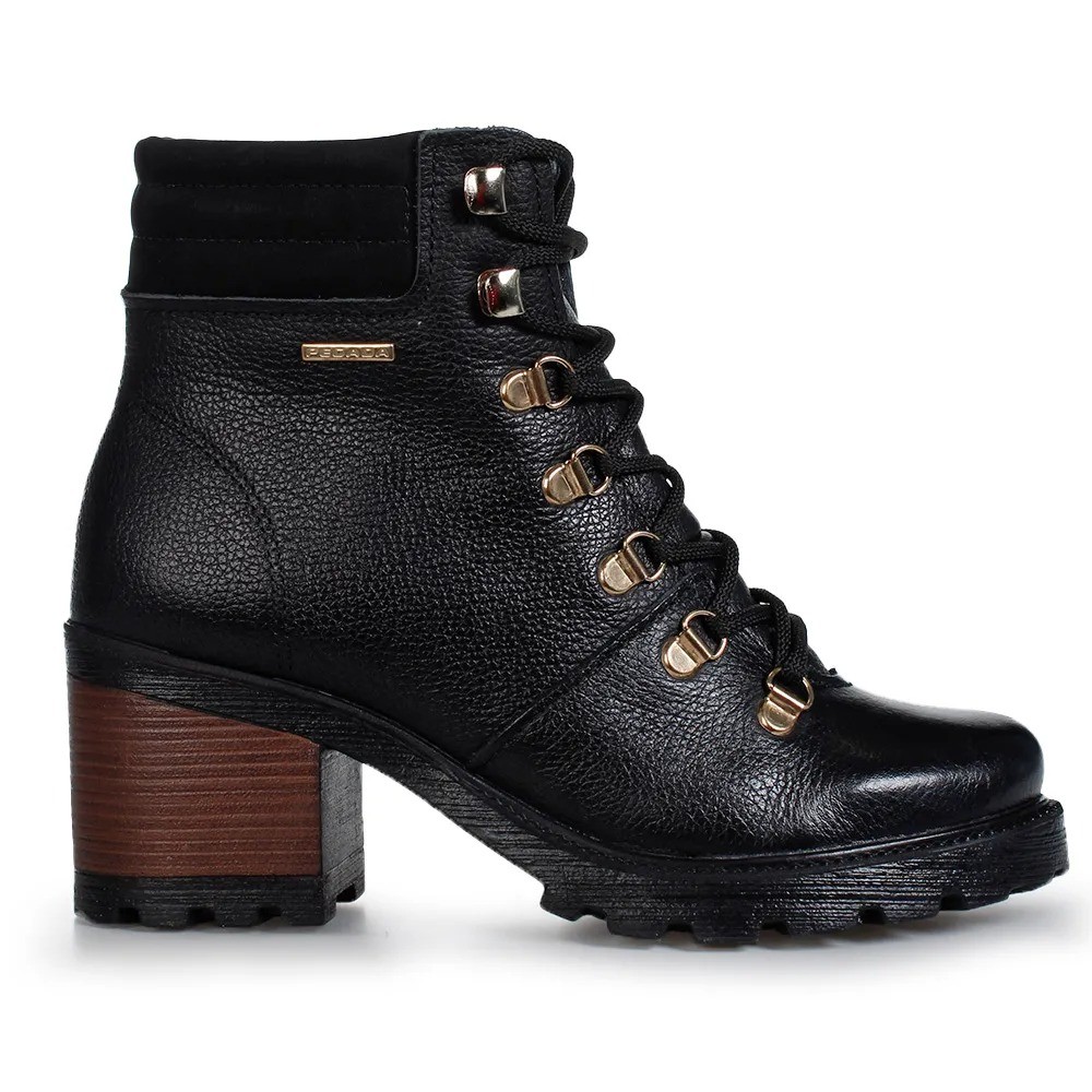 Coturno Pegada Feminino Couro Salto Grosso 281321