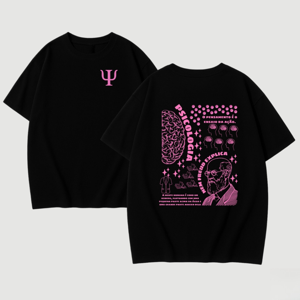 [Camiseta Premium em Algodão Puro]SISI Camiseta Estampada Desenho Universitária Estudante Curso de Psicologia Tshirt em Oferta na Shopee