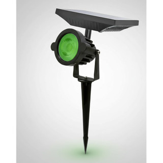 Luminária Espeto Solar 7W LED Verde Jardim Quintal Fachada Bivolt IP65 Placa Solar Iluminação Externa Decorativa