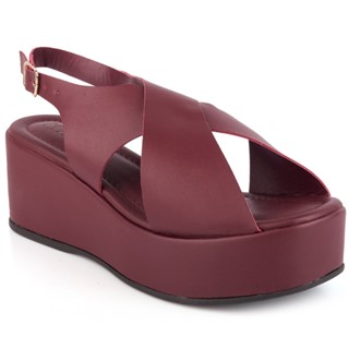 Sandália Feminina Anabela Majux Tiras Largas Cruzadas em X em Oferta na Shopee