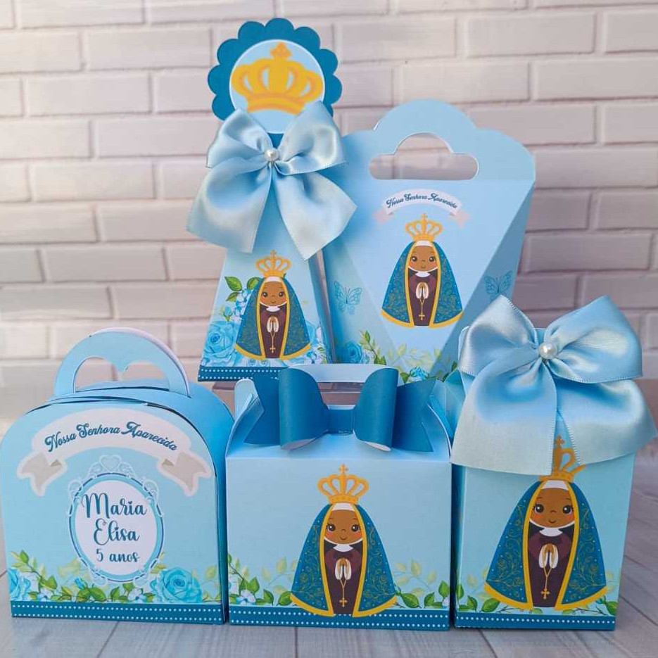 Kit Personalizados Nossa Senhora Aparecida -  Lembrancinha para Festa - Mimo de Aniversário  PEGUE E MONTE