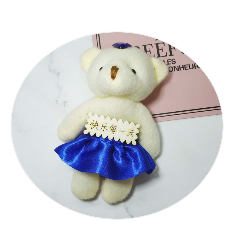 Bonito Dos Desenhos Animados Buquê Urso Mini Boneca De Pelúcia Chaveiro Pequeno Pingente Para Casamento Jogando Presente