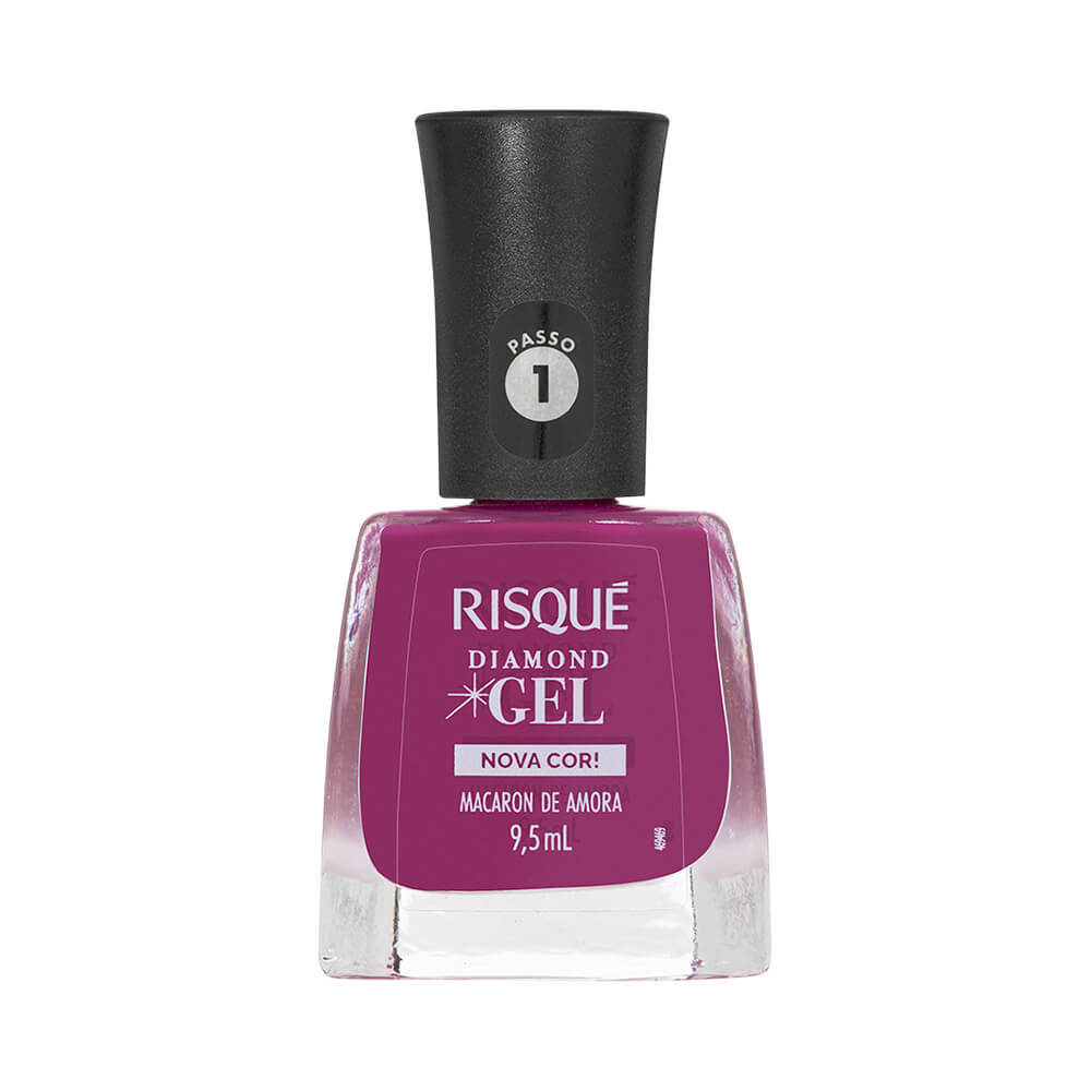 Esmalte Risqué Diamond Gel Nova Cor Macaron de Amora em Oferta na Shopee