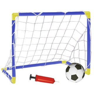 Kit Golzinho 2 Mini Trave Futebol Infantil Gol Brinquedo para Criança Bola e Bomba de Ar Promoção