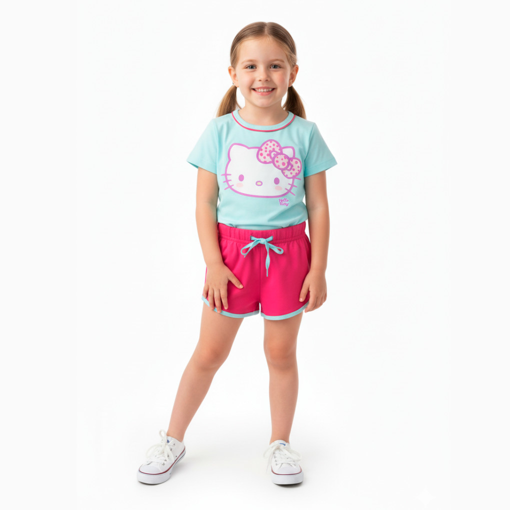 Conjunto Infantil Menina Hello Kitty Lacinho blusa