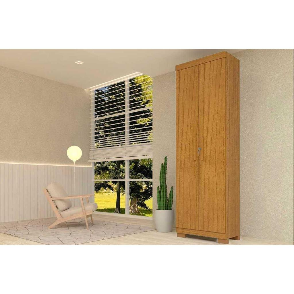 Armário Multiuso Lavanderia Iris c/ 2 Portas c/ Chave Cinamomo - ACP em Oferta na Shopee