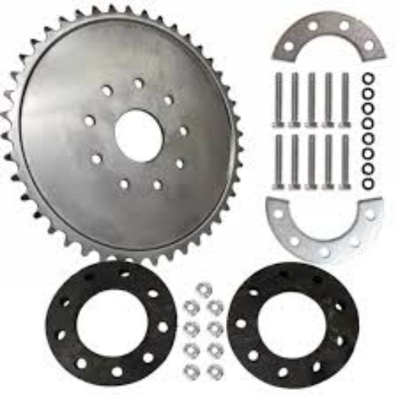 kit relação motor 80cc coroa + fixação bicicleta motorizada