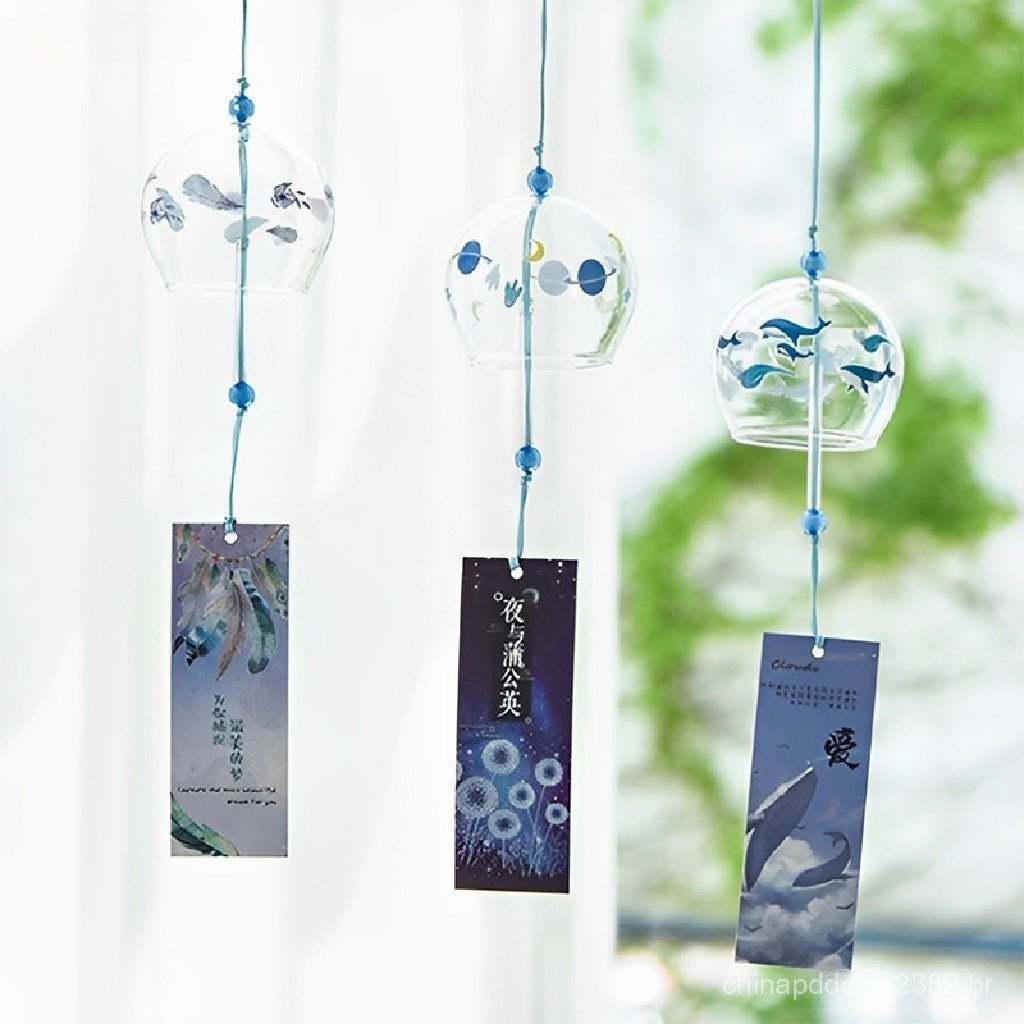 Estilo japonês estilo chinês Onewseen01 artesanal flor de cerejeira padrão nova decoração para casa carrilhão de vento