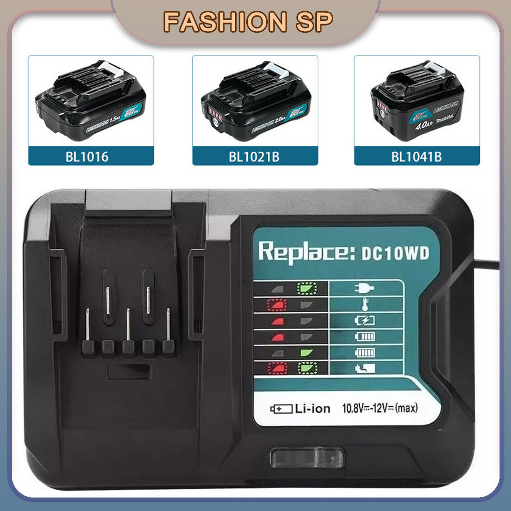 Carregador Makita DC10WD 10.8V 12V Bateria De Lítio Carga Rápida BL1015 BL1021