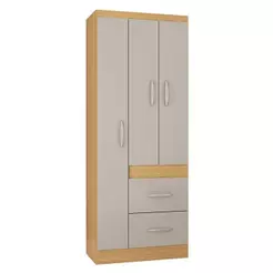 Guarda Roupa Solteiro Milão 3 Portas Damasco Off White – Poquema