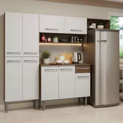 Armário De Cozinha Completa 229cm Rustic-branco Emilly Madesa 016