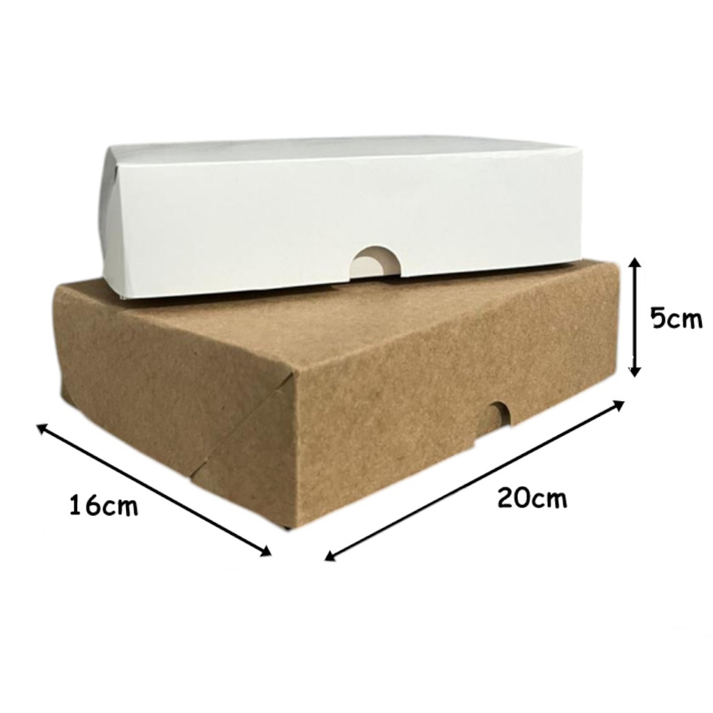 40 Caixas de Papel Duplex Branca e Kraft 20x16x5 Para Delivery Fastfood Doces Restaurante e Festas