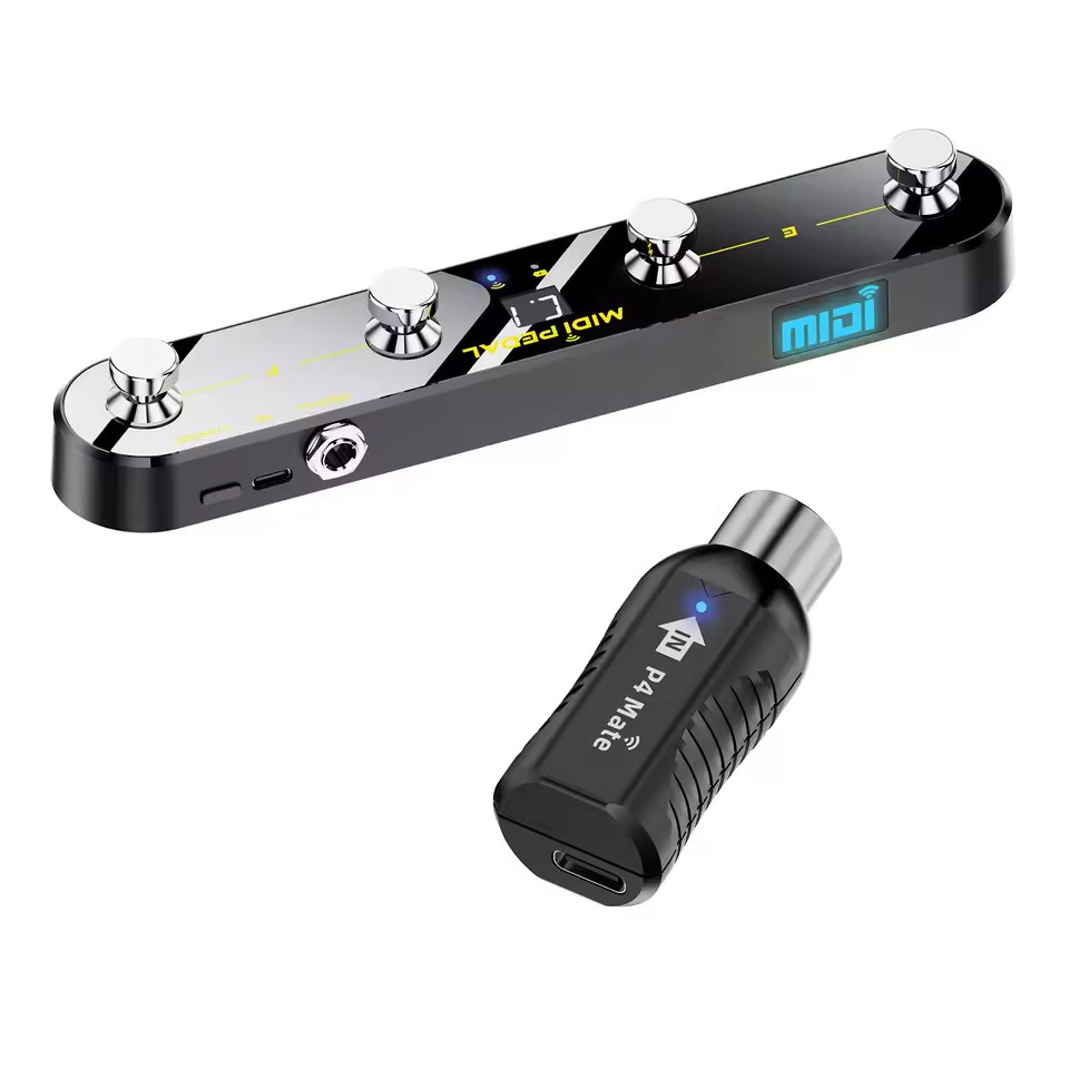 P4 Foot Switch sem fio de compatível com a função de controle da interface de host MIDI Para DJs , Guitarristas Músicos