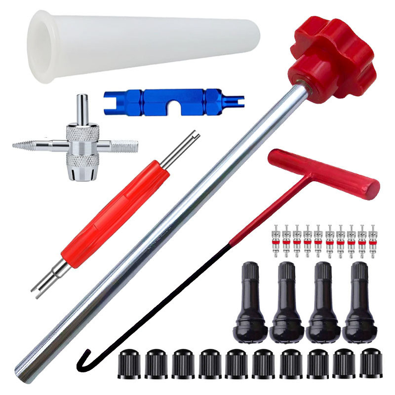 Ferramenta de Reparação de Pneus Ferramenta de Instalação de Válvula Kit de Reparação de Pneus Conjunto de Núcleo de Vál