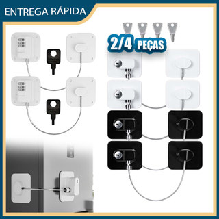 2/4x trava de geladeira, adequada para geladeira, Freezer, gaveta, armário-fechadura de segurança infantil